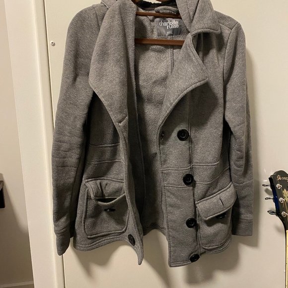 Charlotte Russe Gray Peacoat - Picture 2 of 14